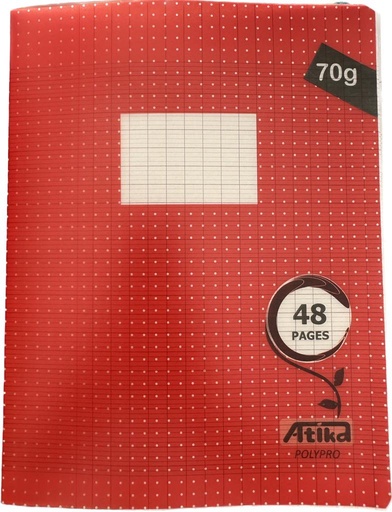 Cahier Piqué Séyès 48P Polypro 70grs - Atika