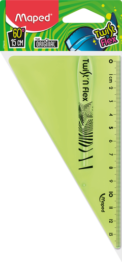 Équerre en plastique incassable - 60° - 15 cm - Twist'n Flex - Maped