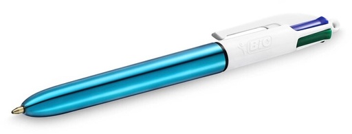 Stylo 4 couleurs shine bleu
