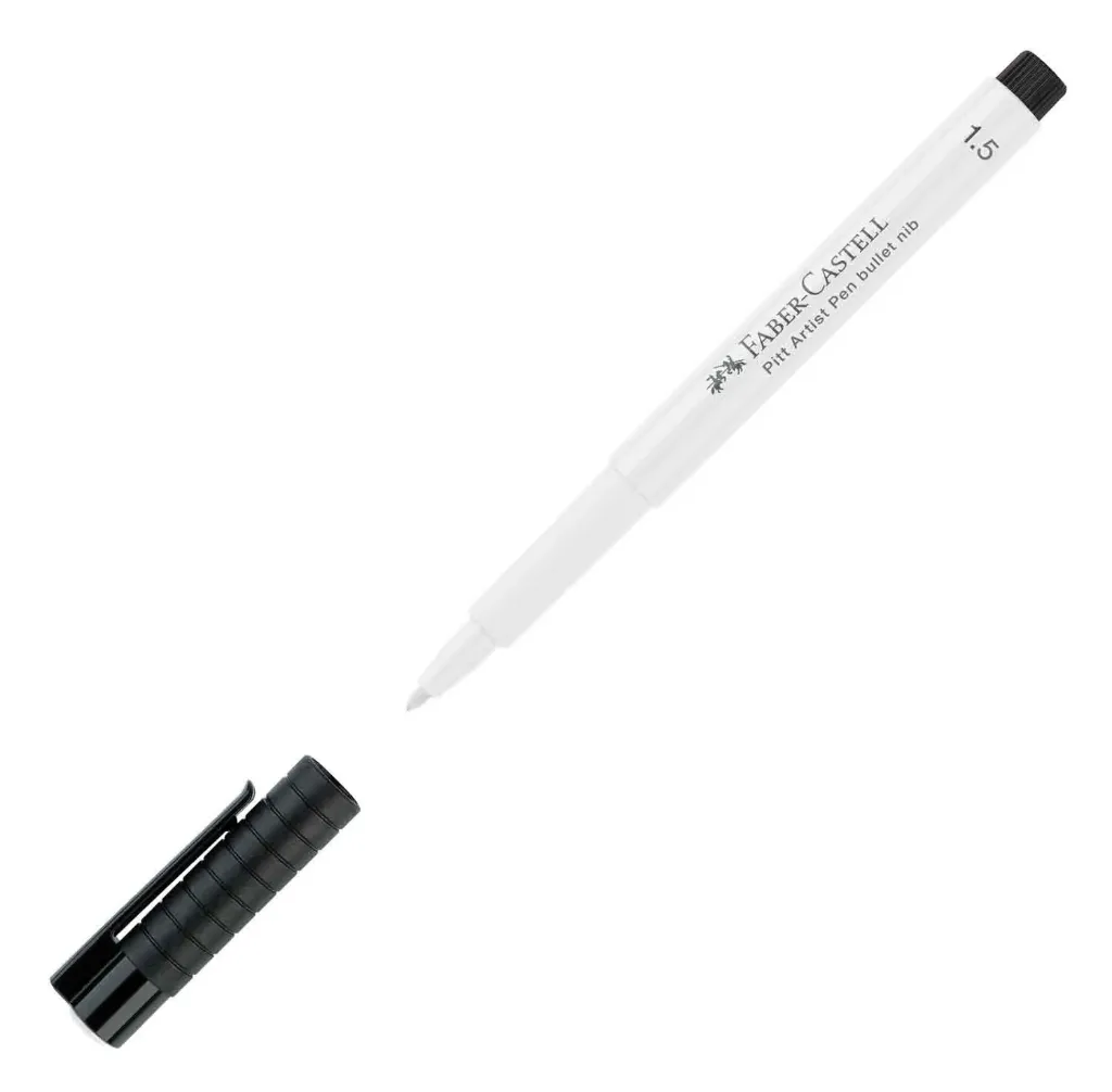 Feutre pitt artist pen 1.5 mm blanc - Faber Castell