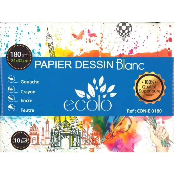[CON - E0180] 10F Papier de dessin A3 180g