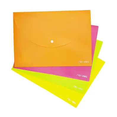 Pochette enveloppe jaune à bouton - Deli