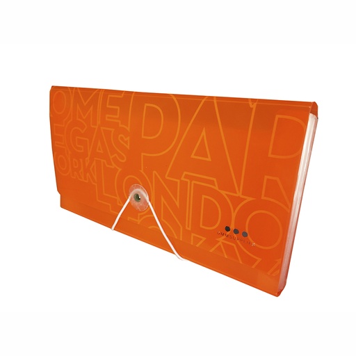 Porte chéquier orange fluo néon