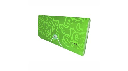 Porte chéquier vert fluo néon