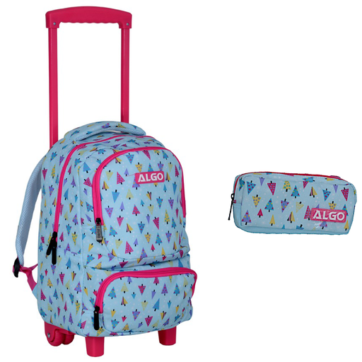 Cartable trolley 2 pièces 16" cielo
